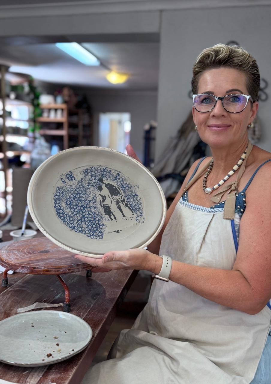 Estelle Steyn, the maker, in her Cape Town studio