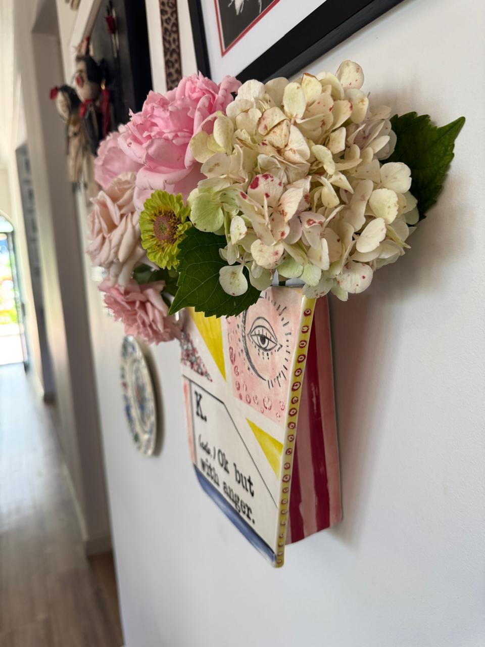 Karoo in the City wall vase with fresh flowers